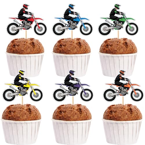 Notbadsys 18 Stück Motorrad Cupcake Toppers Silber Funkelnd Offroad Thema Offroad Motorrad Party Cupcake Dekoration Notbadsys 18 Stück Motorrad Cupcake Toppers Silber Funkelnd Offroad Thema Offroad Motorrad Party Cupcake Dekoration von Notbadsys