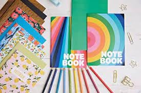 Noteworthy Notizbuch-Set, Regenbogen, A5, 40 Seiten, 100 g/m², liniertes & einfarbiges Papier, Tagebuch, Notizblöcke, für Kunst und Handwerk, kleines Taschenbuch, Übungsnotizblock für Studenten, von Docrafts