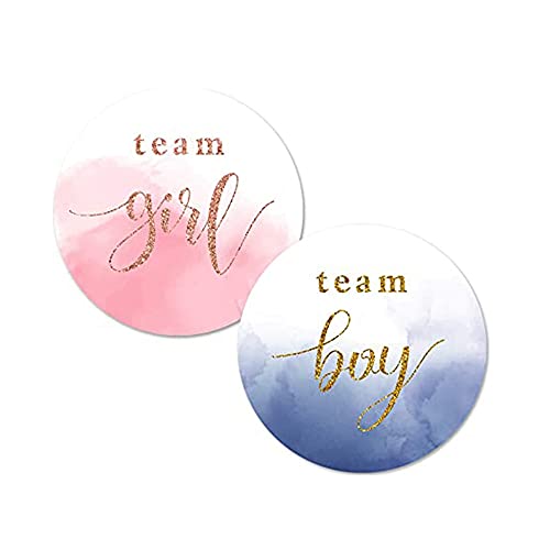 Gender Reveal Stickers für Partyeinladungen und Abstimmungsspiele, 120pcs Team Boy und Team Girl Labels mit Goldfolie für Reveal Partys und Baby Showers (Rosa, Marine) von Nothers