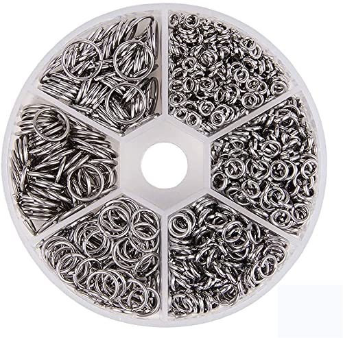 Offene Binderinge,1600 Stück Silber Biegeringe Offene Spaltringe, Jump Ringe Spaltringe Schmucksache für DIY Choker Halsketten Armband Herstellung 4-10MM Offene Binderinge,1600 Stück Silber Biegeringe Offene Spaltringe, Jump Ringe Spaltringe Schmucksache für DIY Choker Halsketten Armband Herstellung 4-10MM von Nothers