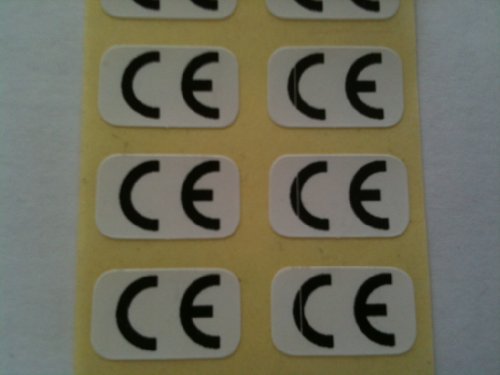 Ce Logo Selbstklebende Etiketten, 1000 Stück, Schwarz auf Weiß, 15 x 10 mm von Notice Board Store
