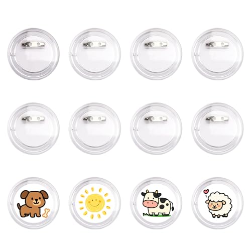 10 Pack Transparent Buttons, 44mm DIY Acrylic Button Pins Badge for Make Your Own Badges Photo Crafts von Notoke