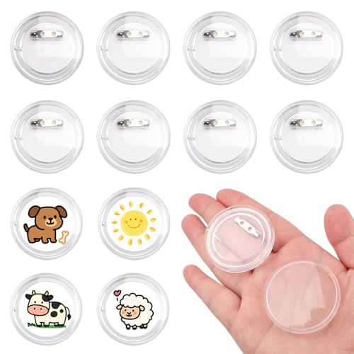 10 Pack Transparent Buttons, 44mm DIY Acrylic Button Pins Badge for Make Your Own Badges Photo Crafts von Notoke