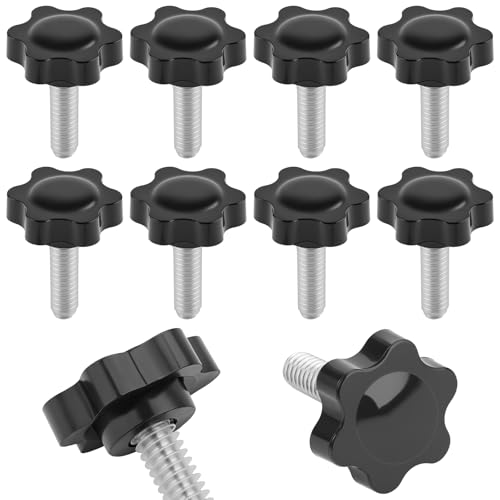 10 Stück Sterngriffschraube M6 x 20mm, Schwarze Rändelschraube, Rändelmuttern mit Gewinde, Sterngriff Schrauben, für mechanische Instrumente, Werkzeugmaschinen Möbelgriff, Elektronische Geräte 10 Stück Sterngriffschraube M6 x 20mm, Schwarze Rändelschraube, Rändelmuttern mit Gewinde, Sterngriff Schrauben, für mechanische Instrumente, Werkzeugmaschinen Möbelgriff, Elektronische Geräte von Notoke