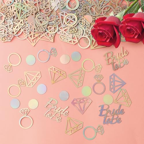 100 Stück Glitzer Konfetti Bride to Be, JGA Accessoires Frauen, Junggesellenabschied Tischdeko, Glitzer Hochzeit Streudeko, Jga Bunt Accessoires, Hochzeit Party Deko für Team Braut von Notoke