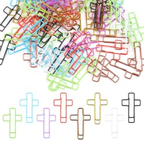 100 Stück Kreuz Büroklammern, 3.3x3.3cm Mehrfarbig Metall Klammern Kreuzform Bibelstudium versorgt das Christentum Büro Schule Kreuzklammern für Dokumente 100 Stück Kreuz Büroklammern, 3.3x3.3cm Mehrfarbig Metall Klammern Kreuzform Bibelstudium versorgt das Christentum Büro Schule Kreuzklammern für Dokumente von Notoke