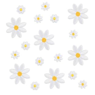 18 PCS Blumen Patches, 3 Größen süße Daisy Stickerei Aufkleber Gestickte Mode für Kleidung Taschen Schuhe Jacken Jeans von Notoke
