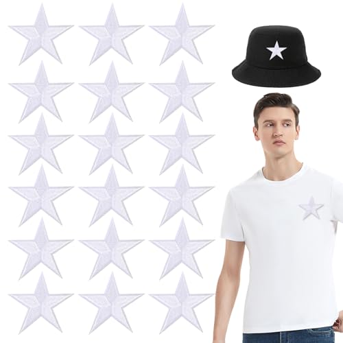 18 Stück Bügelbilder Stern Patches, Weiße Sterne Bügelpatches, Star Embroidered Patches zum Aufbügeln, für Bastelarbeiten, Rucksäcke, Dress, Hüte, Mäntel und andere Kleidungsstücke 18 Stück Bügelbilder Stern Patches, Weiße Sterne Bügelpatches, Star Embroidered Patches zum Aufbügeln, für Bastelarbeiten, Rucksäcke, Dress, Hüte, Mäntel und andere Kleidungsstücke von Notoke