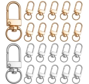 20PCS Edelstahl Karabinerhaken & Metall Hummer-Krallen-Verschlüsse, Zwei Farben, für Schlüsselanhänger, Haustier Halsband, DIY Handwerk & Hanging Seil 20PCS Edelstahl Karabinerhaken & Metall Hummer-Krallen-Verschlüsse, Zwei Farben, für Schlüsselanhänger, Haustier Halsband, DIY Handwerk & Hanging Seil von Notoke