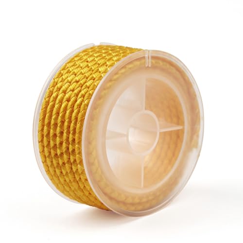 3,5 Yards/3.2 m Golddraht zum Basteln, 4 mm Goldfaden, Nicht Elastisch Goldschnur, Für Wohnkultur, Kostüme Verschönern, Ehrenschnur, Weihnachtstasche Kordeln, Hochzeit Dekorieren von Notoke