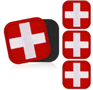 3PCS Rotes-Kreuz-Rettungsabzeichen, Taktisches Ersthelfer-Set mit Klettverschluss Für Rucksäcke, Militärtaschen, Rucksäcke, Bekleidung, Jacken, Hüte, Transportboxen von Notoke