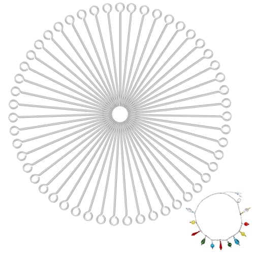 400 Stück Nietstifte Edelstahl, Eye Pins Silber für Schmuckherstellung DIY Ohrringe Halskette Perlenkette Schnur 400 Stück Nietstifte Edelstahl, Eye Pins Silber für Schmuckherstellung DIY Ohrringe Halskette Perlenkette Schnur von Notoke