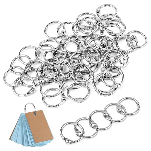 50 Stück Metall Buchringe, 15 mm Karteikarten Ring, Kleine Heftringe, Silber Ringbinder, Karteikarten Ringe, für Notebooks, das Homeoffice, Scrapbook, Memo, Ablage Schlüsselanhänger, Bürobedarf von Notoke