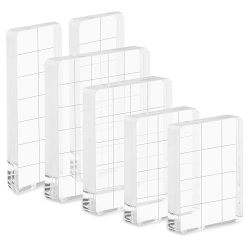 6 Stück Acryl Stempelblock Set, Transparent Acrylblock Stempel mit Gitterlinien, Acryl Stanzblöcke für Scrapbooking, Kartenherstellung, Crafts Making, Weihnachtskarten, Silikonstempel DIY 6 Stück Acryl Stempelblock Set, Transparent Acrylblock Stempel mit Gitterlinien, Acryl Stanzblöcke für Scrapbooking, Kartenherstellung, Crafts Making, Weihnachtskarten, Silikonstempel DIY von Notoke