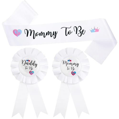 Gender Reveal Party Dekorationen Schärpe + 2 Weißblech Abzeichen für Baby Geschlecht Offenbarung & Baby Shower Ideen Gender Reveal Party Dekorationen Schärpe + 2 Weißblech Abzeichen für Baby Geschlecht Offenbarung & Baby Shower Ideen von Notoke