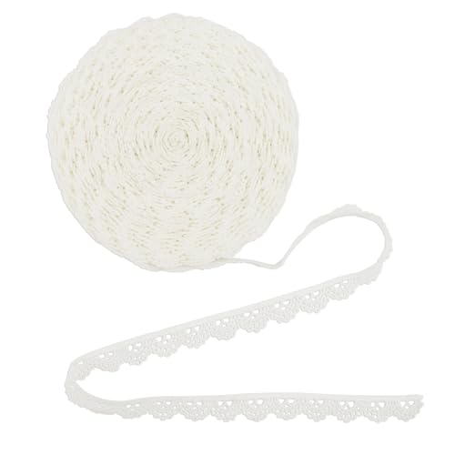 Weißes Spitzenband, Vintage-Spitzenband, Dekoband, Häkel Baumwoll Spitzenborte, Spitzenstoff, Spitzenborte für DIY Nähen, Handwerk, Hochzeit Deko, Geschenkverpackung, Scrapbooking, 9 Meter/10 Yard von Notoke