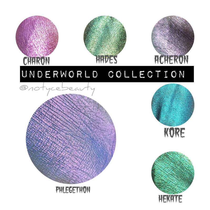 Underworld Kollektion Multichrome 26mm Chameleon Gepresste Pfannen Neon Untertöne Farbverschieben Bündel Funkeln Schimmern Vegan Cruelty Free von Notycebeauty