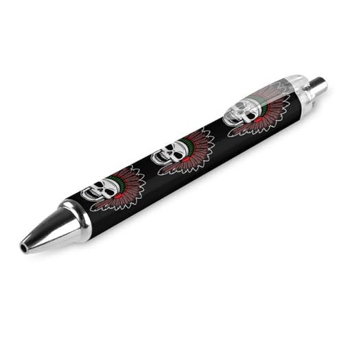 Novaj Druckkugelschreiber mit Totenkopf-Motiv, indischer Kopfschmuck, tragbar, blaue Tinte, Kugelschreiber, Arbeitsstifte für Zuhause, Büro, 1 Stück Novaj Druckkugelschreiber mit Totenkopf-Motiv, indischer Kopfschmuck, tragbar, blaue Tinte, Kugelschreiber, Arbeitsstifte für Zuhause, Büro, 1 Stück von Novaj