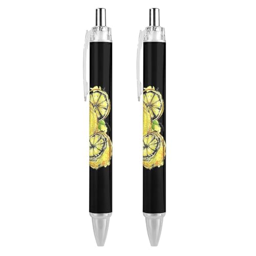 Novaj Kugelschreiber, Zitrone, Limette, Getränke, Cocktail, einziehbar, hübsch, Journaling-Stift, Kugelschreiber, Arbeitsstift, Büro-Stifte für Männer und Frauen, Bürobedarf, 2 Stück Novaj Kugelschreiber, Zitrone, Limette, Getränke, Cocktail, einziehbar, hübsch, Journaling-Stift, Kugelschreiber, Arbeitsstift, Büro-Stifte für Männer und Frauen, Bürobedarf, 2 Stück von Novaj
