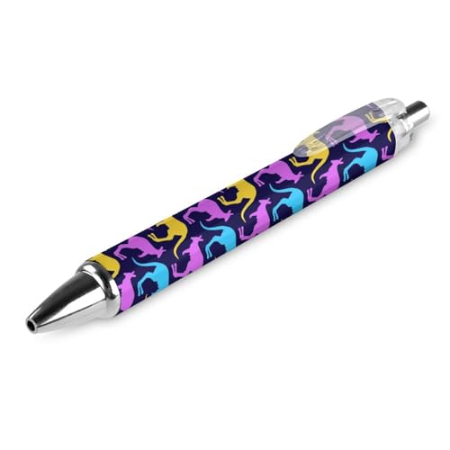 Novaj Mehrfarbiger Känguru-Kugelschreiber, einziehbar, feine Spitze, 0,5 mm, glattes Schreiben für Zuhause und Büro von Novaj