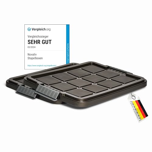 Novaliv 2x Ersatzdeckel 27 Liter mit Clipverschluss 46,5x36,5 cm Antrazith Novaliv 2x Ersatzdeckel 27 Liter mit Clipverschluss 46,5x36,5 cm Antrazith von Novaliv