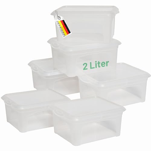 Novaliv 6x Aufbewahrungsboxen mit Deckel klein 2 L transparente Nestbar stapelbare Plastikboxen mit Clipverschluss Kunststoff BPA-frei 20x16,5x9 cm Novaliv 6x Aufbewahrungsboxen mit Deckel klein 2 L transparente Nestbar stapelbare Plastikboxen mit Clipverschluss Kunststoff BPA-frei 20x16,5x9 cm von Novaliv