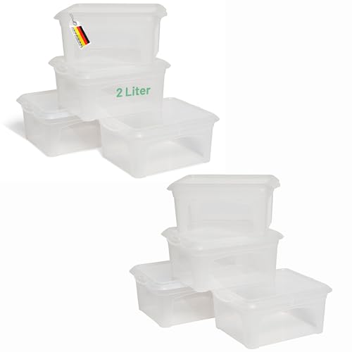 Novaliv 8x Aufbewahrungsboxen mit Deckel klein 2 L transparente Nestbar stapelbare Plastikboxen mit Clipverschluss Kunststoff BPA-frei 20x16,5x9 cm Novaliv 8x Aufbewahrungsboxen mit Deckel klein 2 L transparente Nestbar stapelbare Plastikboxen mit Clipverschluss Kunststoff BPA-frei 20x16,5x9 cm von Novaliv