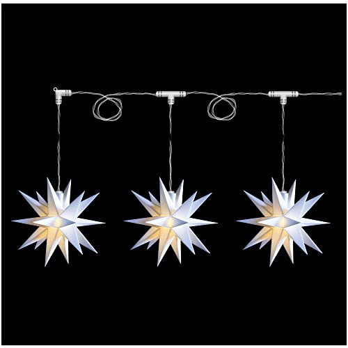 Novaliv Weihnachtsstern Dekostern Lichterkette 3x 12cm Sterne 3,5m Länge WEISS Sternenkette mit Baterriefach nur für INNEN geeignet LED Weihnachtsdeko Stern beleuchtet Weihnachtsbeleuchtung Novaliv Weihnachtsstern Dekostern Lichterkette 3x 12cm Sterne 3,5m Länge WEISS Sternenkette mit Baterriefach nur für INNEN geeignet LED Weihnachtsdeko Stern beleuchtet Weihnachtsbeleuchtung von Novaliv