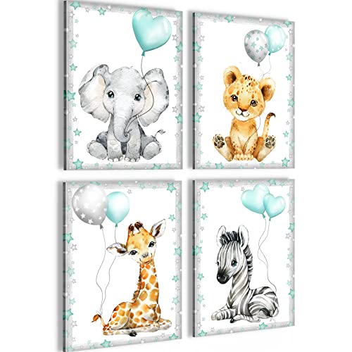 Novart Bilder Tiere - Fertig Zum Aufhängen - Kein Extra Rahmen benötigt - Wandbilder Set Kinderzimmer Mädchen Junge - N016647b Novart Bilder Tiere - Fertig Zum Aufhängen - Kein Extra Rahmen benötigt - Wandbilder Set Kinderzimmer Mädchen Junge - N016647b von Novart