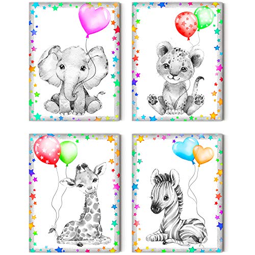 Novart Bilder Tiere - Fertig Zum Aufhängen - Kein Extra Rahmen benötigt - Wandbilder Set Kinderzimmer Mädchen Junge - N016647c Novart Bilder Tiere - Fertig Zum Aufhängen - Kein Extra Rahmen benötigt - Wandbilder Set Kinderzimmer Mädchen Junge - N016647c von Novart
