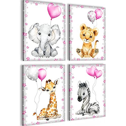 Novart Bilder Tiere - Fertig Zum Aufhängen - Kein Extra Rahmen benötigt - Wandbilder Set Kinderzimmer Mädchen - N016647a Novart Bilder Tiere - Fertig Zum Aufhängen - Kein Extra Rahmen benötigt - Wandbilder Set Kinderzimmer Mädchen - N016647a von Novart