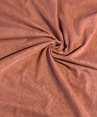 Novato Textiles Premium 4-Wege-Stretch-Kleid Netzstoff Netzstoff Brautkleid Stoff Nylon Material vorgeschnittener Stoff (Altrosa, 2 m) von Novato