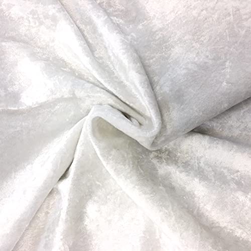Novato Textiles Premium Pannesamt, Stretch-Velours, glitzernd, 150 cm breit, Weiß, 1 Meter vorgeschnitten von Novato