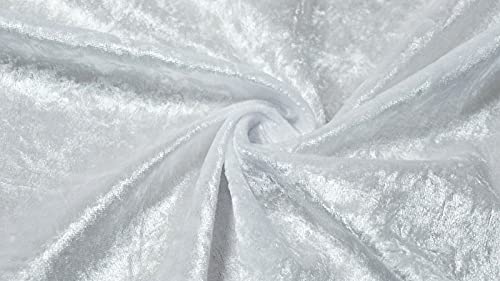 Novato Textiles Premium Pannesamt Stretch Velours Glitzer Stoff Material 150 cm breit (Weiß, 2 Meter) von Novato