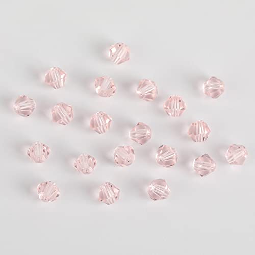 Novborcz 4 mm rosa Doppelkegel-Glasperlen für die Schmuckherstellung, 1700 Stück, facettierte Kristall-Abstandshalter-Perlen, Sortiment, Zubehör für Armbänder, Halsketten für den Großhandel von Novborcz