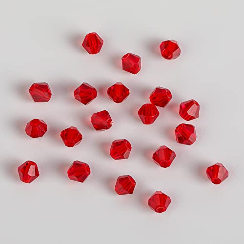 Novborcz 4 mm rote Doppelkegel-Glasperlen für die Schmuckherstellung, 1700 Stück, facettierte Kristall-Abstandshalter-Perlen, Sortiment, Zubehör für Armbänder, Halsketten für den Großhandel von Novborcz