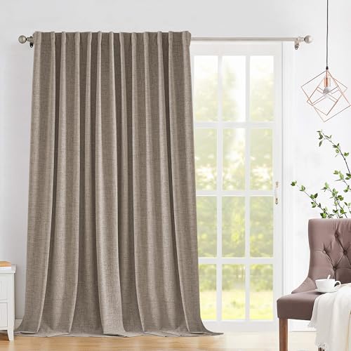Novecozy Verdunkelungsvorhänge aus Leinen, 274 cm lang, Raumteiler-Vorhänge, Vorhänge und Vorhänge für Schiebetür/französische Tür, Stangentasche/Rücklasche/Hakengürtel/Ringclips (1 Bahn, B 254 x L Novecozy Verdunkelungsvorhänge aus Leinen, 274 cm lang, Raumteiler-Vorhänge, Vorhänge und Vorhänge für Schiebetür/französische Tür, Stangentasche/Rücklasche/Hakengürtel/Ringclips (1 Bahn, B 254 x L von Novecozy