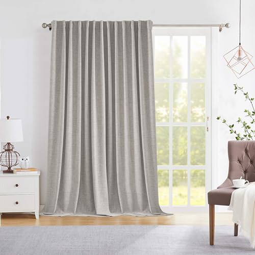 Novecozy Verdunkelungsvorhänge aus Leinen, 274 cm lang, Raumteiler-Vorhänge, Vorhänge und Vorhänge für Schiebetür/französische Tür, Stangentasche/Rücklasche/Hakengürtel/Ringclips (1 Bahn, B 254 x L Novecozy Verdunkelungsvorhänge aus Leinen, 274 cm lang, Raumteiler-Vorhänge, Vorhänge und Vorhänge für Schiebetür/französische Tür, Stangentasche/Rücklasche/Hakengürtel/Ringclips (1 Bahn, B 254 x L von Novecozy