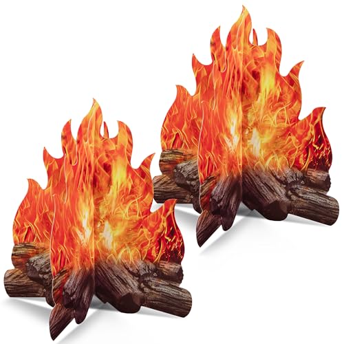 Novelty Place 2er Set Kunstfeuer-Karton-Dekoration, 3D Papier-Flammen-Centerpiece für Campfire- & Weihnachts-Party, 12x11 Zoll Novelty Place 2er Set Kunstfeuer-Karton-Dekoration, 3D Papier-Flammen-Centerpiece für Campfire- & Weihnachts-Party, 12x11 Zoll von Novelty Place