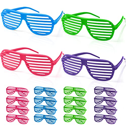 Novelty Place Partybrillen Spaßbrillenver Scherzbrille Neon Farbe für Geburtstagsparty, Fasching, Karneval für Kinder & Erwachsene - 12 Paare (4 Farben) von Novelty Place