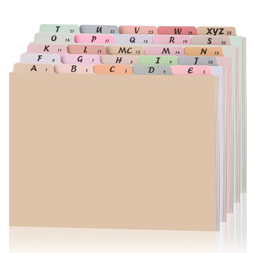 Noveread 1 Set mit 25 Alphabet-Datei-Trennblättern, A-Z, Buchstabengröße, 1/5 geschnittene Tab-Positionen, alphabetische Zahlen, Aktenordner, Organizer, Leitfaden, Schrank- und Schreibtisch-Trennwände Noveread 1 Set mit 25 Alphabet-Datei-Trennblättern, A-Z, Buchstabengröße, 1/5 geschnittene Tab-Positionen, alphabetische Zahlen, Aktenordner, Organizer, Leitfaden, Schrank- und Schreibtisch-Trennwände von Noveread