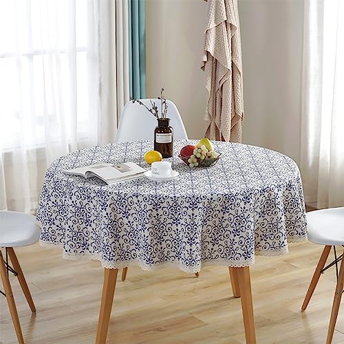 Novetec Tischdecke Blau und Weiß Porzellan Leinenoptik Quaste Tischtuch Abwischbar Fleckschutz Leinendecke Tischwäsche für Draussen Garten Esszimmer Novetec Tischdecke Blau und Weiß Porzellan Leinenoptik Quaste Tischtuch Abwischbar Fleckschutz Leinendecke Tischwäsche für Draussen Garten Esszimmer von Novetec