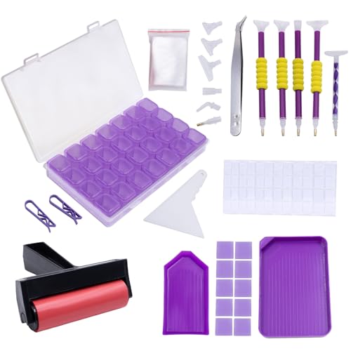 Noviatrix 84 Stücke Diamond Painting Zubehör, Diamant Malerei Werkzeuge Kits mit Pinzette, DIY Diamant Malerei Stift Zubehör und Werkzeuge für DIY Nagelkunst Handwerk und Kreuzstich von Noviatrix