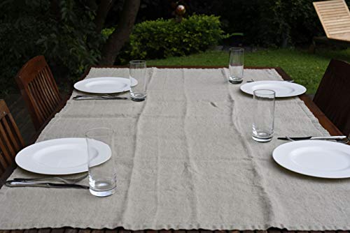 Novillo Tischdecke aus hochwertigen Leinen in Kastanienbraun - Tischtuch 90 x 160 cm aus 100 % Leinen - Die Tischdecke ist nachhaltig, hitzebeständig und druckfest von Novillo Premium Leinen aus Portugal