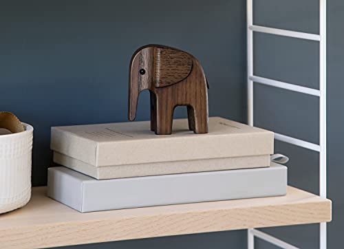 Novoform Design - Baby Elephant - Dekofigur, Holzfigur - Elefant - Eschenholz gebeizt - Maße (LxBxH): 7,5 x 4 x 7,7 cm von Novoform