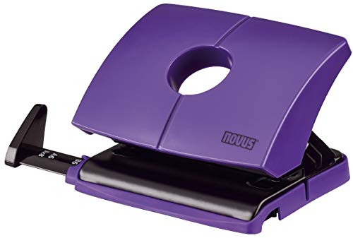 Novus B 216 Color ID Bürolocher (mit Anschlagschiene und Formatvorgaben, Metallunterteil und Kunststoffoberteil, für 16 Blatt) dreamy lilac von Novus