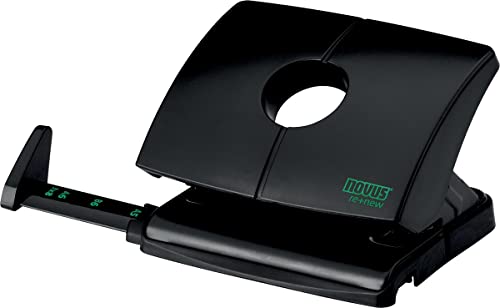 Novus B 216 re+new Locher (Kunststoffoberteil aus nachhaltigem Rezyklat, 16 Blatt, mit Anschlagsschiene) schwarz von Novus