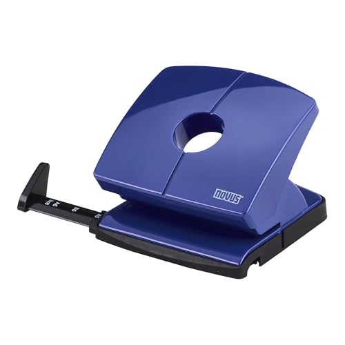 Novus B 220 Papierlocher (20 Blatt, mit Anschlagschiene, Metall/Kunststoff) blau, 3 Stück von Novus