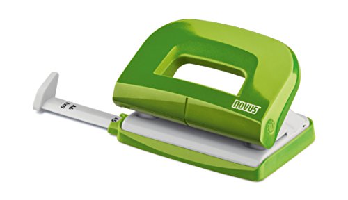 Novus E 210 fresh Locher (10 Blatt Lochleistung, mit Anschlagschiene, für Haushalt und Heimbüro) grün glänzend von Novus
