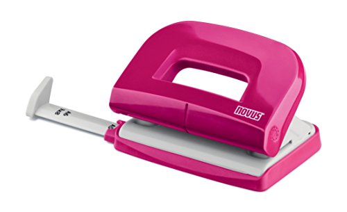 Novus E 210 fresh Locher (10 Blatt Lochleistung, mit Anschlagschiene, für Haushalt und Heimbüro) pink glänzend von Novus